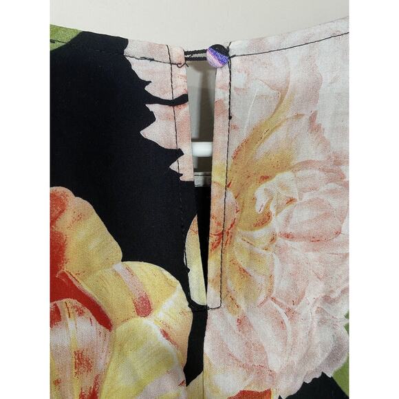 UMGEE Tropical Floral Mini Dress Cold Shoulder Flowy Summer Travel Size MEDIUM - Picture 6 of 8